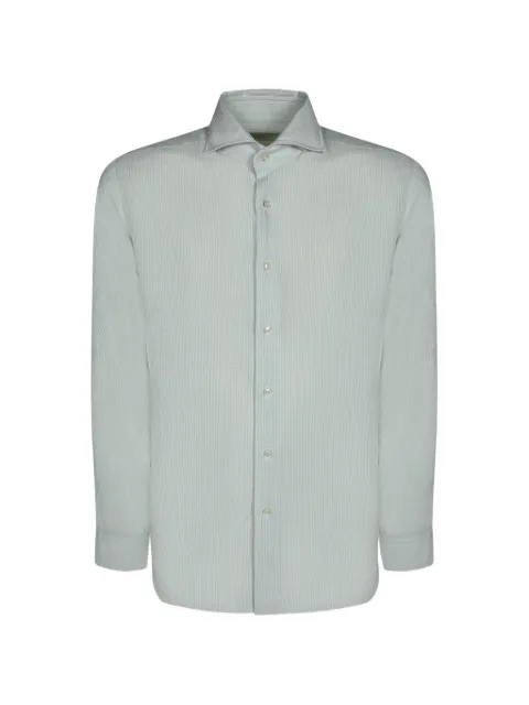Dell'oglio vertical-stripe spread-collar shirt Green 721ML21217003