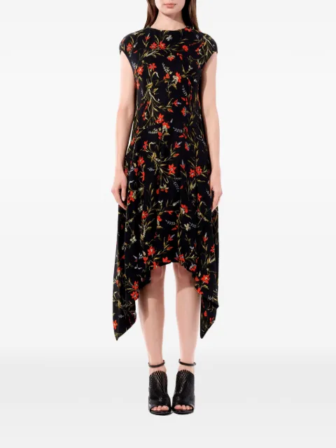 Balenciaga floral-print asymmetric dress Black 442122TSA271000