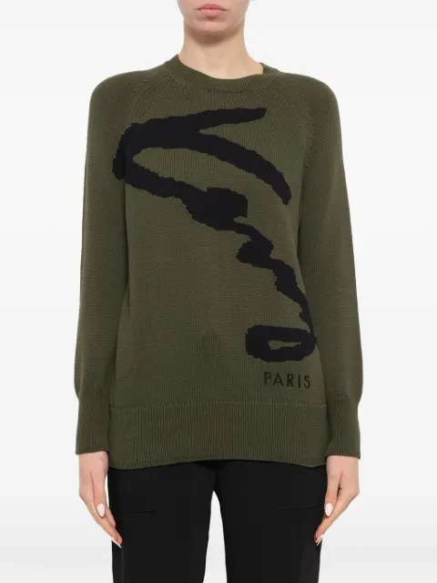 Kenzo raglan-sleeve sweater Green F762TO693812