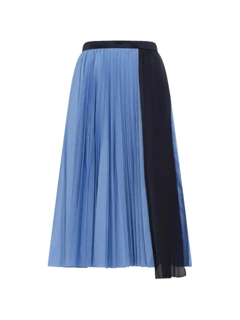 sacai draped-detail pleated midi skirt Blue 2608483