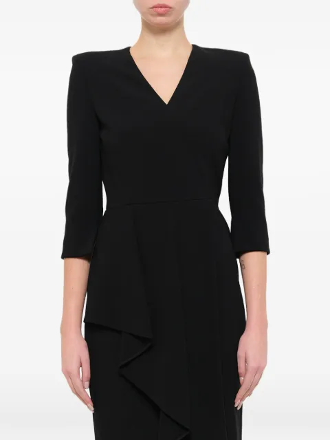 Alexander McQueen ruffled-crepe dress Black 392756QFJ061000