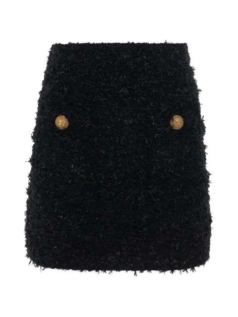 Balmain high-waisted tweed skirt Black LB015KE510PA