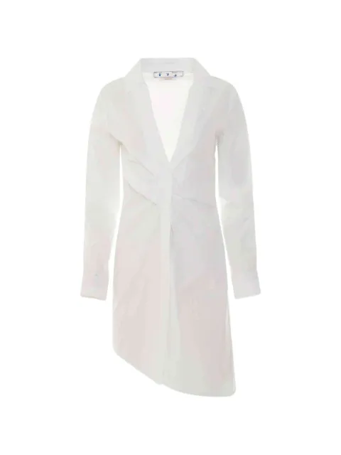 Off-White draped asymmetric-hem shirt dress White OWDB378S22FAB0020101