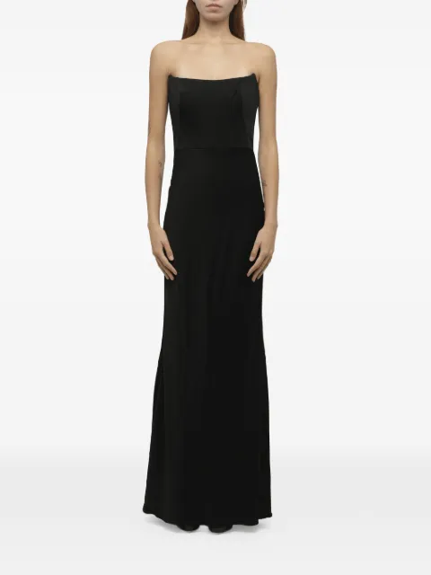 Alexander McQueen strapless satin dress Black 396112QFE04