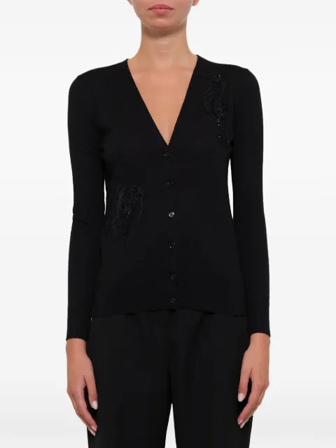 Alexander McQueen beaded V-neck cardigan Black 471304Q1RON