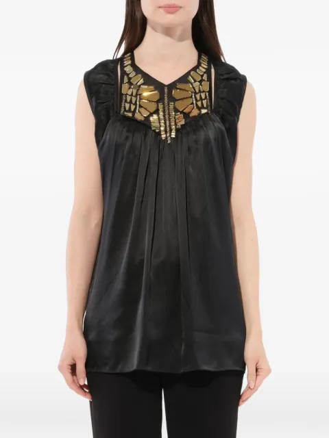 Givenchy crystal-embellished pleated blouse Black 11P6930828001