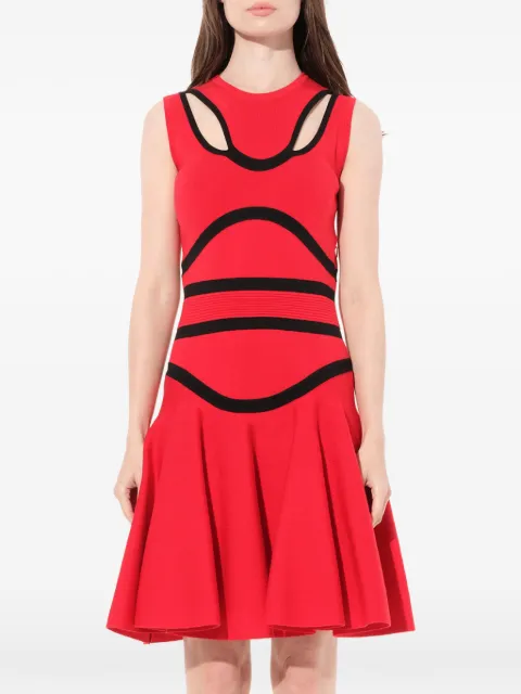Alexander McQueen cut-out intarsia-knit mini dress Red 532094Q1RQJ