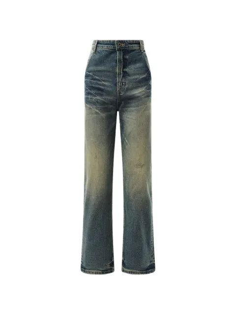 Fax Copy Express whiskering-effect jeans Blue AUJN06D01BU