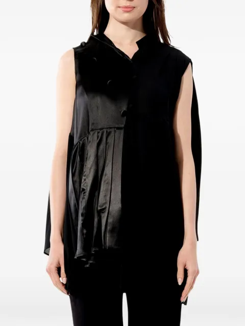Balenciaga pleated sleeveless blouse Black 446546TTD20