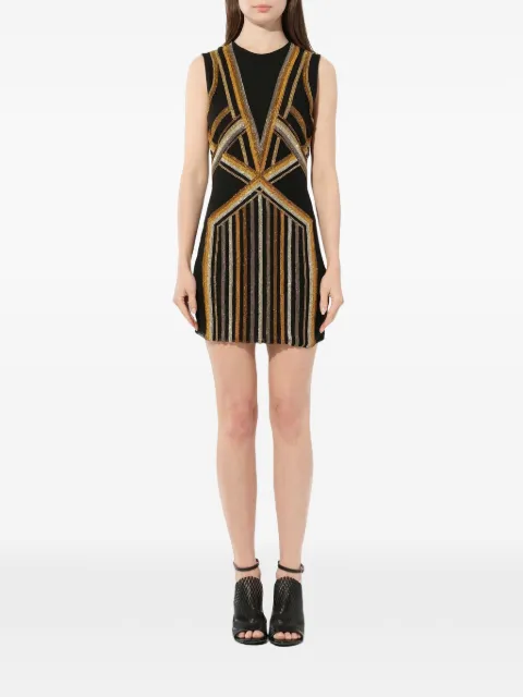 Balmain Const embroidered mini dress Black 3492