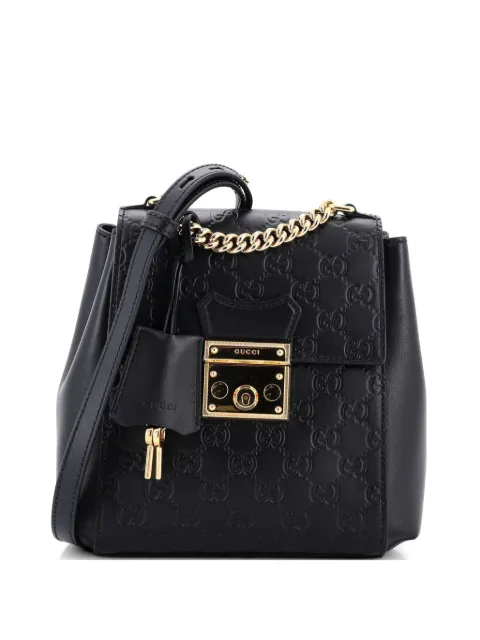 Gucci Pre-Owned Padlock Guccissima Leather Mini backpack Black 8ZU81QY0OQNJ07Z5