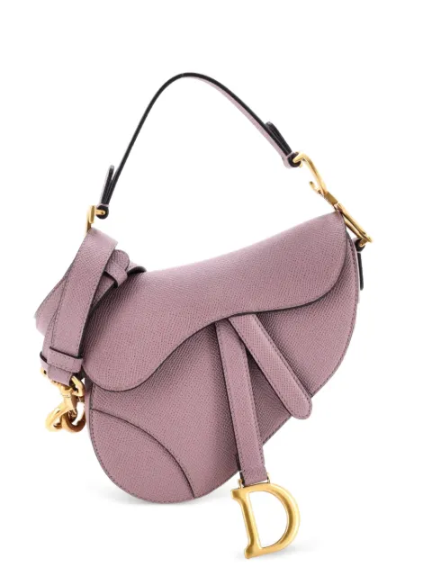 Christian Dior Pre-Owned Saddle Handbag with Strap Leather Micro shoulder bag Purple 6CZOHV44LZ2BVEY8