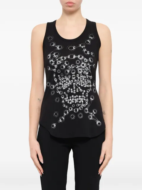 Alexander McQueen eyelet-print racerback tank top Black 365398QDZ35
