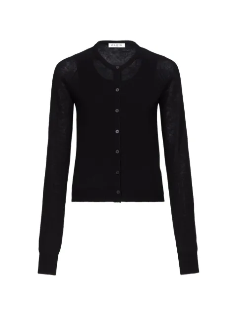 Alaïa Layer button-front cardigan Black AA9S0363K132C