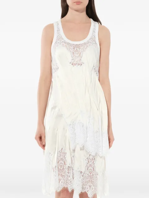 Givenchy lace-detail asymmetric midi dress Neutrals 16U2036309