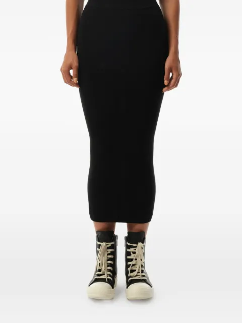 Rick Owens rib-knit elasticated-waistband skirt Black RP01E7686VI09