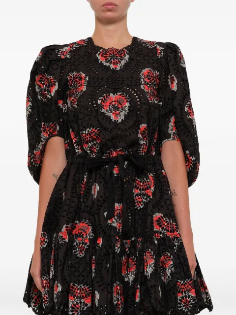 Alexander McQueen broderie-anglaise printed dress Black 459401QIZ13