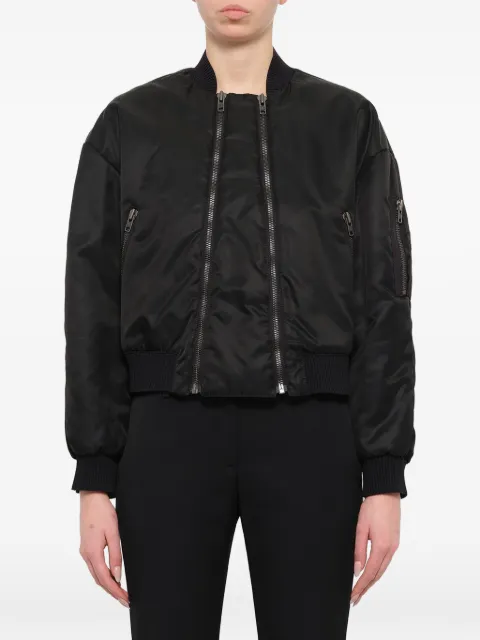 Kenzo logo-patch zip-up jacket Black F762BL067