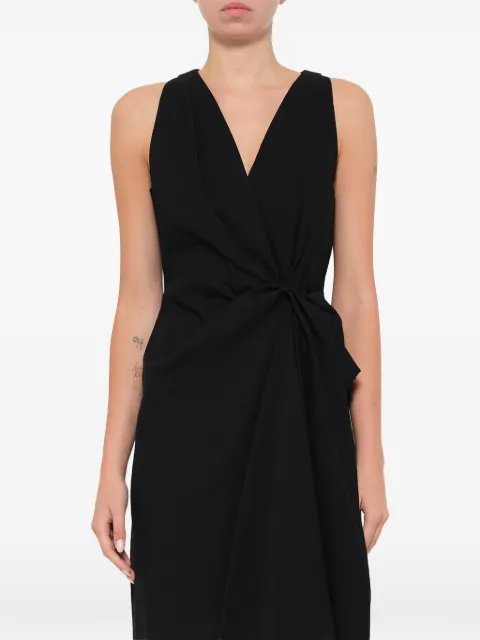 Lanvin knot-detail V-neck mini dress Black RWDR20532554P16
