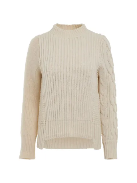 sacai cable-knit ribbed sweater Neutrals 2306851