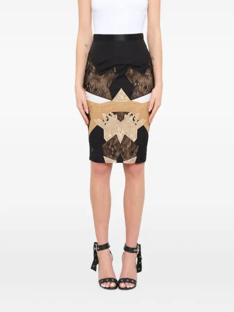 Givenchy lace-panelled midi skirt Black 13A4001368
