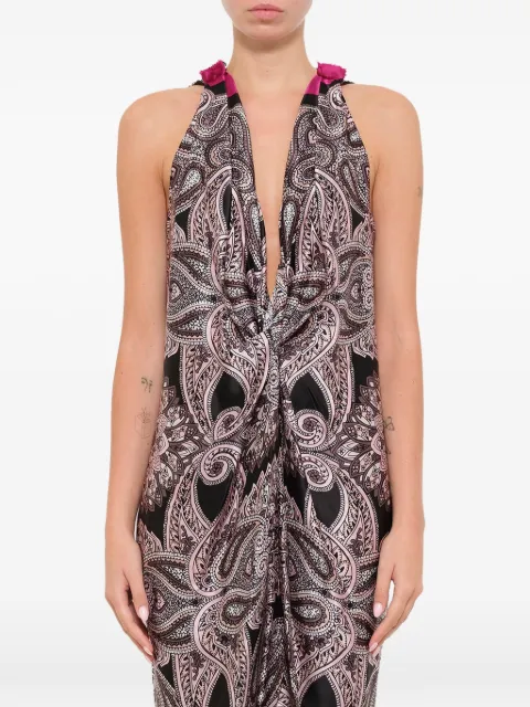 Lanvin paisley-print halterneck dress Pink W020652229P8A