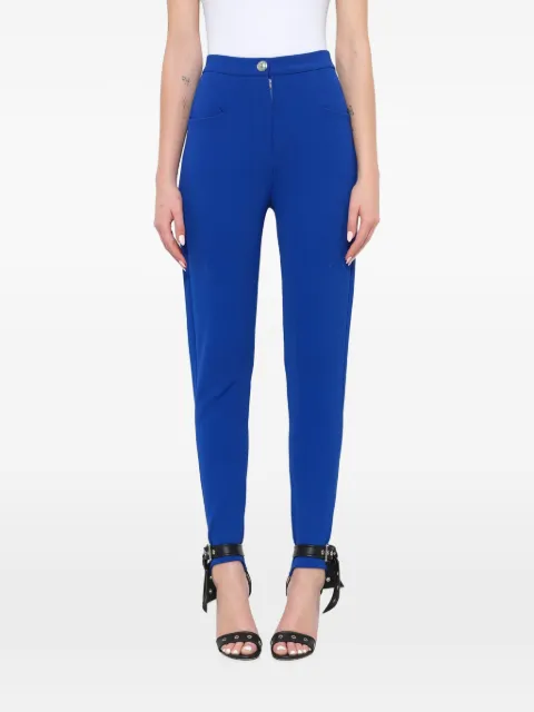 Balmain high-waisted knit skinny trousers Blue PF05442V0073225