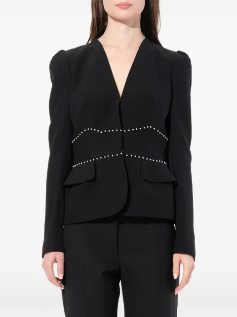 Alexander McQueen faux-pearl V-neck jacket Black 334324QAE40
