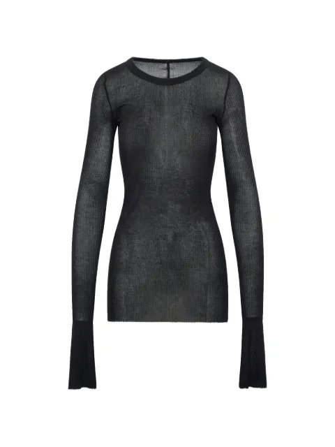 Rick Owens ribbed long-sleeve T-shirt Black RP01F6202RC