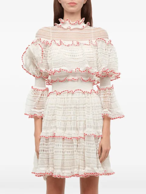 Alexander McQueen ruffled lace mini dress White 461011Q1WDA