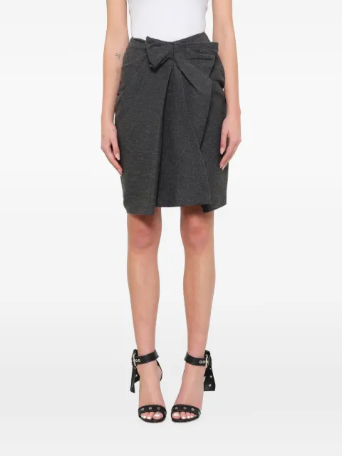 Lanvin bow-detail pleated skirt Grey ST40132360