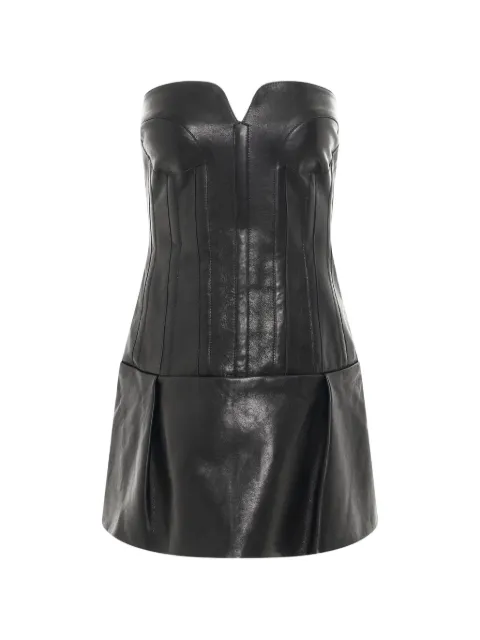 KHAITE Beryn leather mini dress Black 5357729200