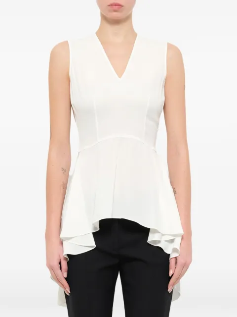 Alexander McQueen peplum V-neck top White 354786QDE06