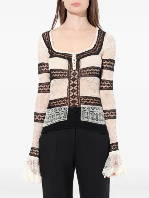 Alexander McQueen square-neck cardigan Neutrals 471287Q1WDF