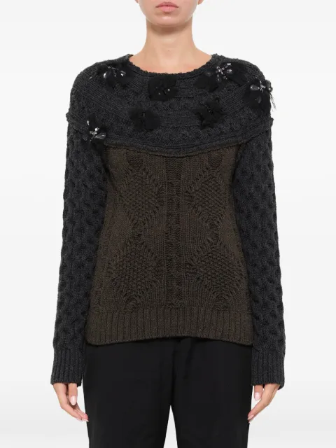 Lanvin embroidered cable-knit sweater Grey W03652MM20C7B