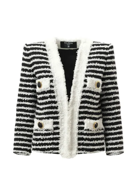 Balmain striped tweed jacket Black SK666MF24EAB
