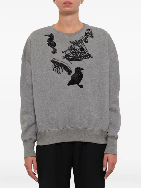 Alexander McQueen Sea Creature-embroidered sweatshirt Grey 472592QIZ400902