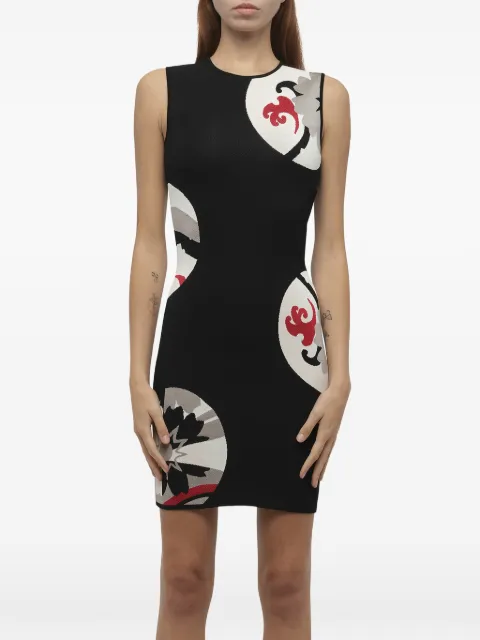 Alexander McQueen floral-print sleeveless mini dress Black 385384Q1VRZ