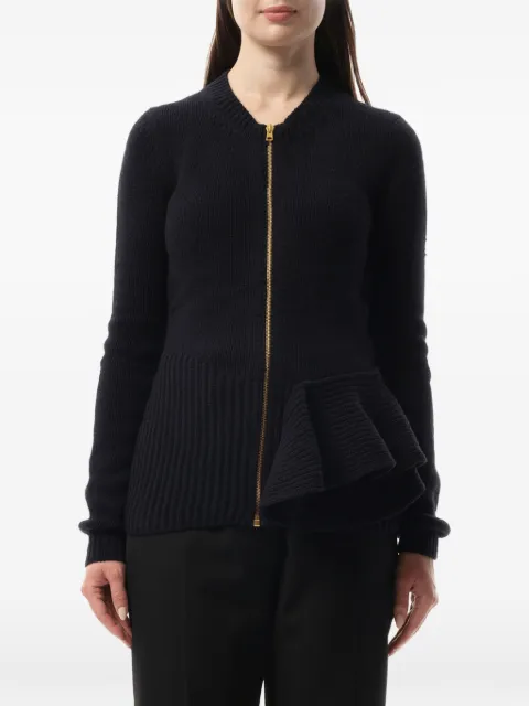 Lanvin ruffled-trim zip-up cardigan Blue JA706MMB03