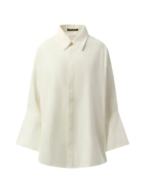 Fax Copy Express oversized flared-sleeve shirt White BWSH01W01WH