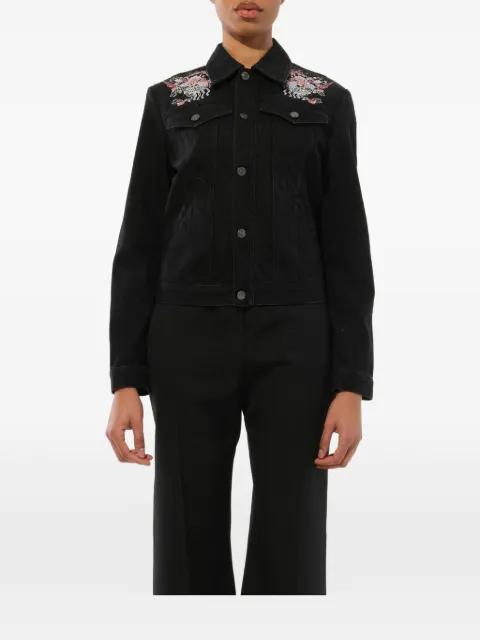 Givenchy embroidered denim jacket Black BW307V506W