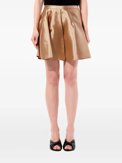 Balenciaga pleated satin-finish shorts Brown 287499TADD52007