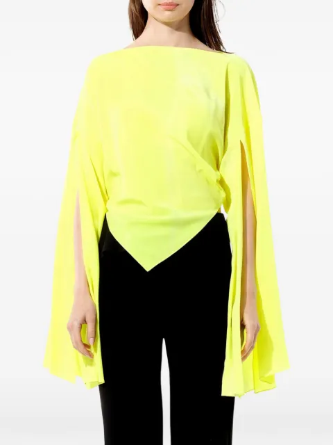 Balenciaga slit-sleeve crepe top Yellow 435995TSC017204