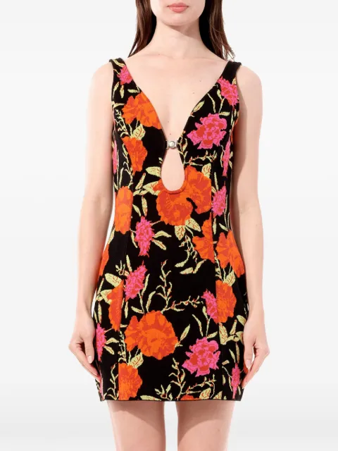 Balenciaga Oeillet floral-print dress Black 470135T3123