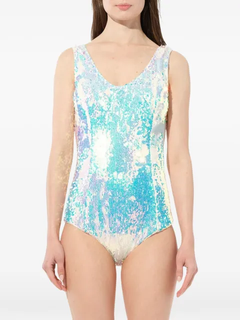 Balmain Bretelles sequin-embellished bodysuit White PF00934V021