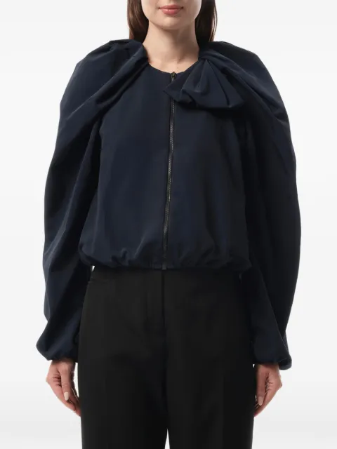Lanvin bow-detail gathered jacket Blue RWJA70182978