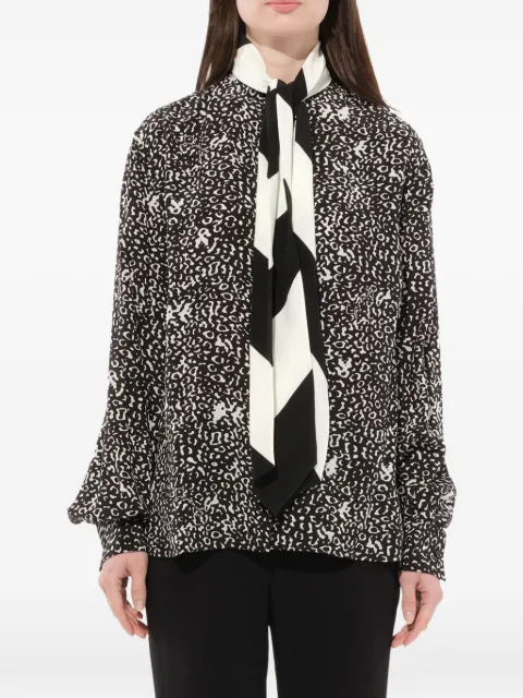 Givenchy leopard-print scarf-detail shirt Black BW609T115B