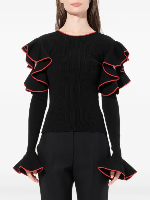 Alexander McQueen ruffled-sleeve sweater Black 532084Q1RQN1139