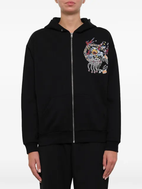 Givenchy embroidered zip-up hoodie Black BW705N3Z17