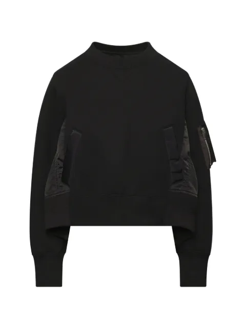 sacai Sponge Sweat Nylon Twill sweater Black SCW287002